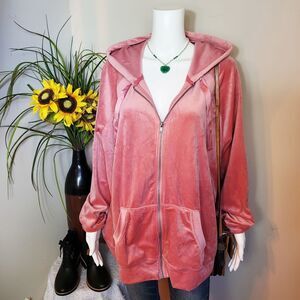 Torrid Blush Velvet Zip-Up Jacket